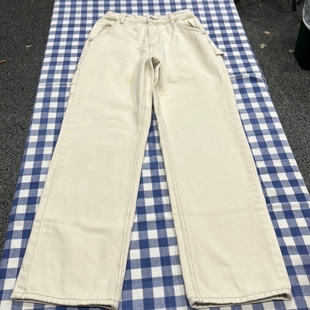PacSun jeans 👖 women’s 90s BF carpenter jeans‎ cream colored jeans size 25/5